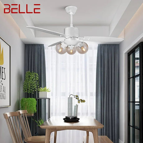 Modern Ceiling Fan With Light Nordic Creative Glass Lamp - Hans Lumiere