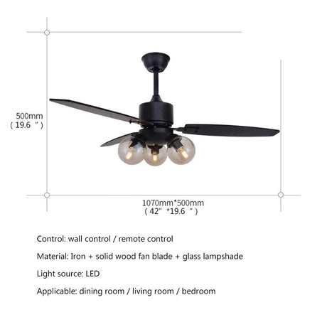 Modern Ceiling Fan With Light Nordic Creative Glass Lamp - Hans Lumiere