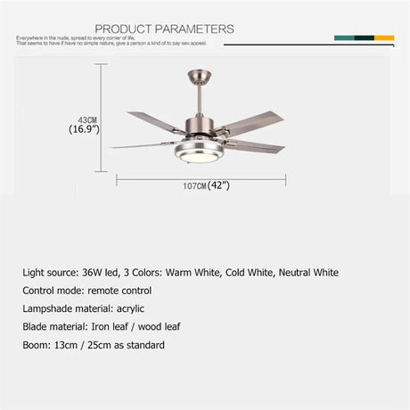 Modern Ceiling Fan With Remote Control - Hans Lumiere