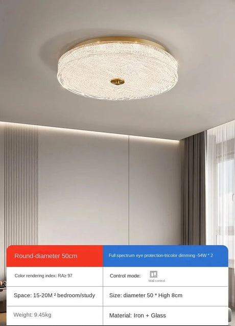 Modern Circular LED Glass Ceiling Lamp - Hans Lumiere