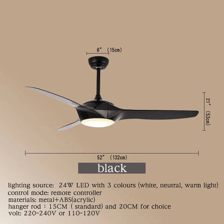 Modern Contemporary Ceiling Fan Light With Remote Control Fan - Hans Lumiere
