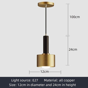 Modern Copper Pendant Light, Single-Head Rope Ceiling Lamp - Hans Lumiere