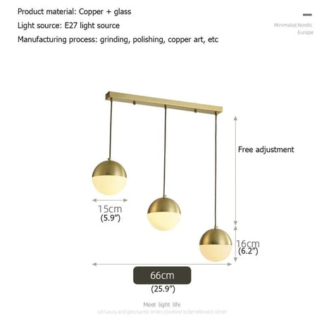 Modern Copper Pendant Lights - Hans Lumiere
