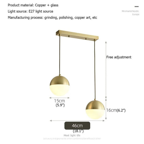 Modern Copper Pendant Lights - Hans Lumiere