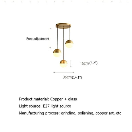 Modern Copper Pendant Lights - Hans Lumiere