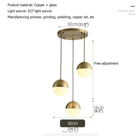 Modern Copper Pendant Lights - Hans Lumiere