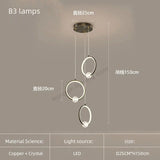 Modern Copper Ring Chandelier with Crystal Accents - Hans Lumiere