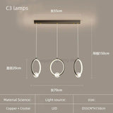 Modern Copper Ring Chandelier with Crystal Accents - Hans Lumiere