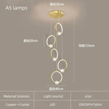 Modern Copper Ring Chandelier with Crystal Accents - Hans Lumiere