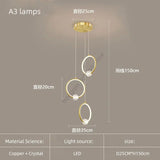 Modern Copper Ring Chandelier with Crystal Accents - Hans Lumiere