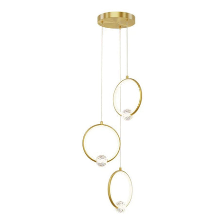 Modern Copper Ring Chandelier with Crystal Accents - Hans Lumiere