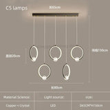 Modern Copper Ring Chandelier with Crystal Accents - Hans Lumiere