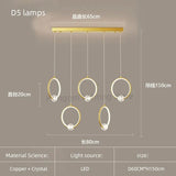 Modern Copper Ring Chandelier with Crystal Accents - Hans Lumiere