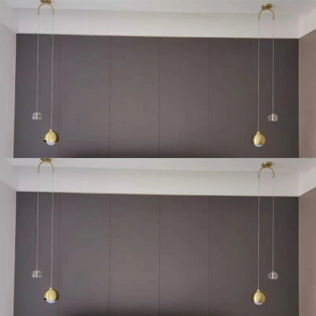 Modern Crystal Bedside Chandelier Gold Black Pendant Light - Hans Lumiere