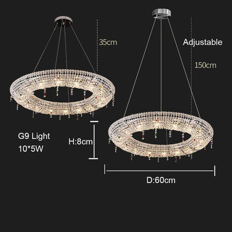 Modern Crystal LED Suspension Chandeliers Lighting - Hans Lumiere