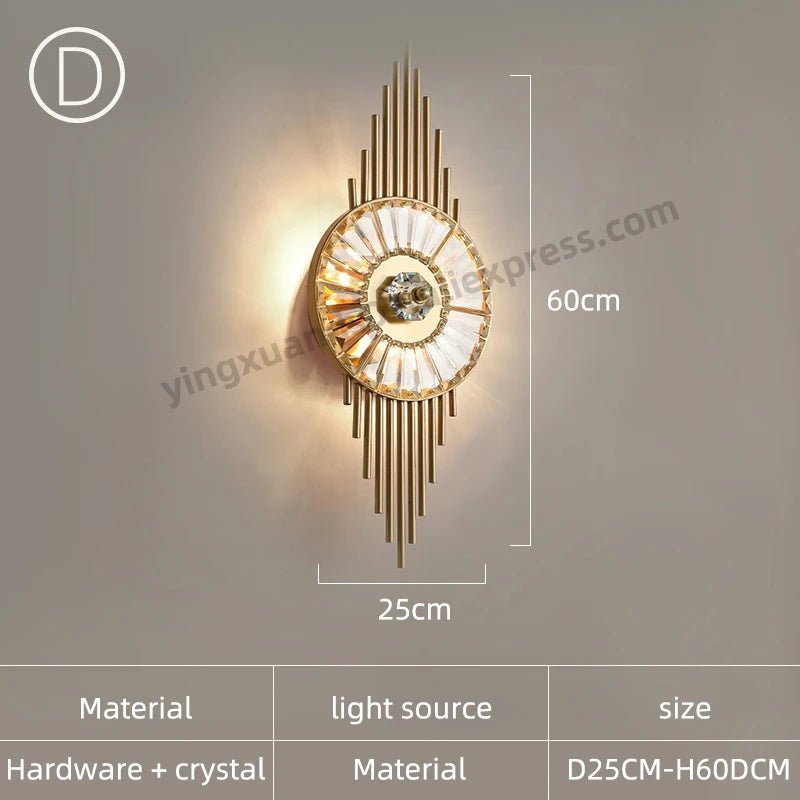 Modern Crystal Wall Sconce for Living Room and Bedroom - Hans Lumiere
