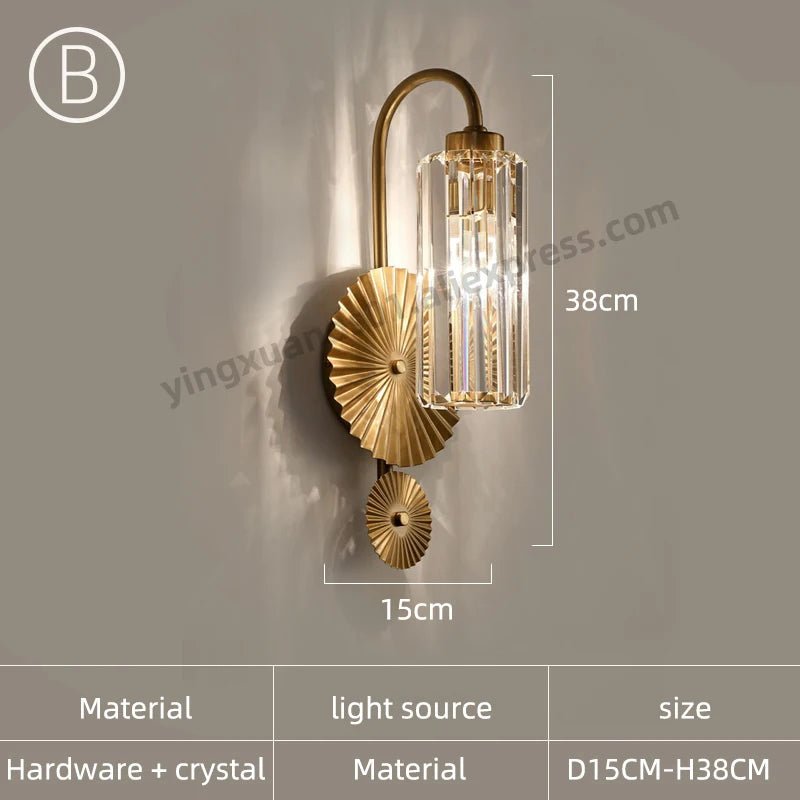 Modern Crystal Wall Sconce for Living Room and Bedroom - Hans Lumiere