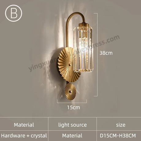 Modern Crystal Wall Sconce for Living Room and Bedroom - Hans Lumiere