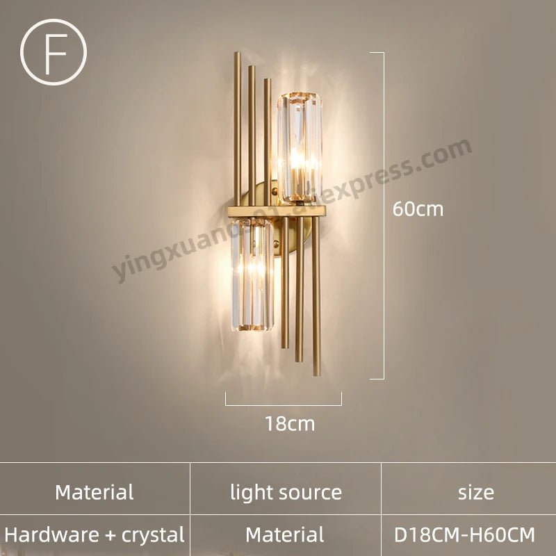 Modern Crystal Wall Sconce for Living Room and Bedroom - Hans Lumiere