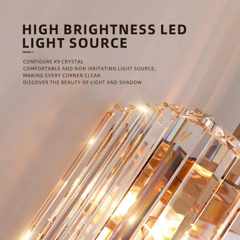 Modern Crystal Wall Sconce - LED Wall Light for Living Room, Bedroom and Hallway - Hans Lumiere