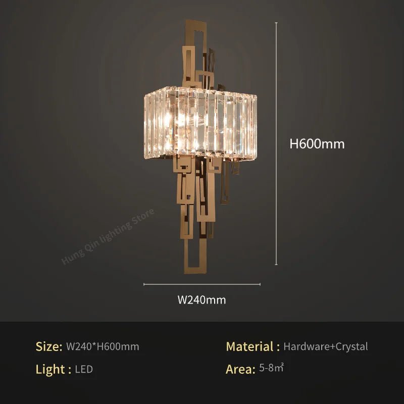 Modern Crystal Wall Sconce - LED Wall Light for Living Room, Bedroom and Hallway - Hans Lumiere