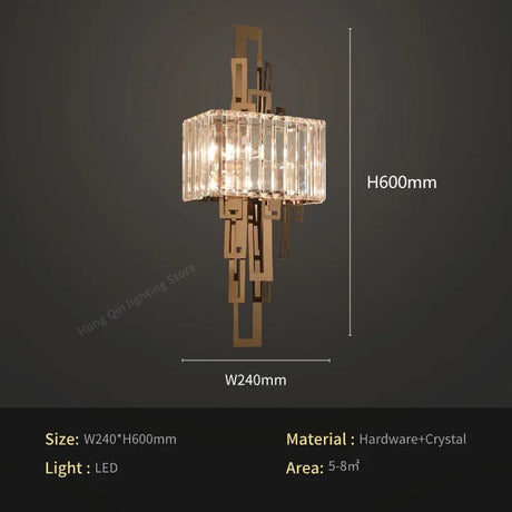 Modern Crystal Wall Sconce - LED Wall Light for Living Room, Bedroom and Hallway - Hans Lumiere