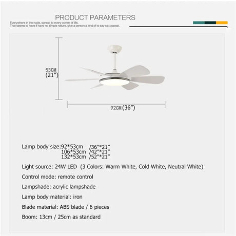 Modern Decorative Ceiling Fan With Remote Control - Hans Lumiere