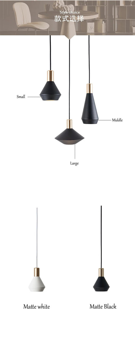 Modern Dome Pendant Light — Black & White, Dimmable LED - Hans Lumiere