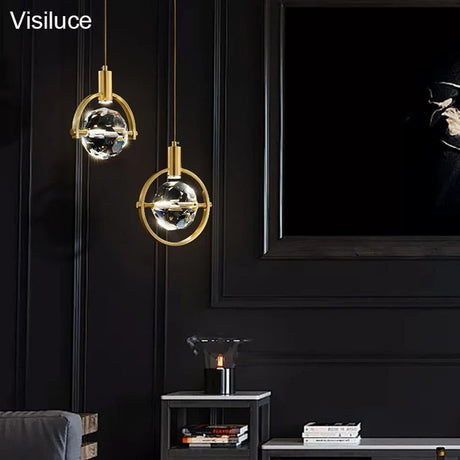 Modern Drop Light Brass Copper LED Crystal Chandelier - Hans Lumiere