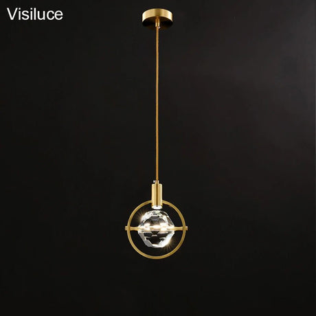 Modern Drop Light Brass Copper LED Crystal Chandelier - Hans Lumiere
