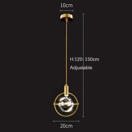 Modern Drop Light Brass Copper LED Crystal Chandelier - Hans Lumiere