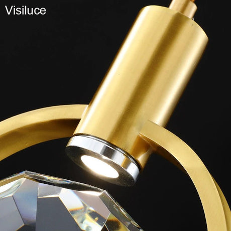 Modern Drop Light Brass Copper LED Crystal Chandelier - Hans Lumiere