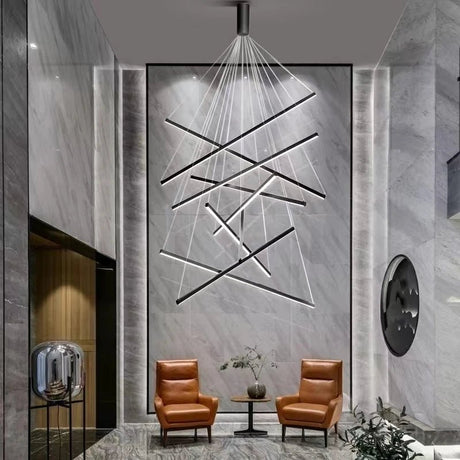 Modern Duplex Architecture Black LED Chandelier - Hans Lumiere