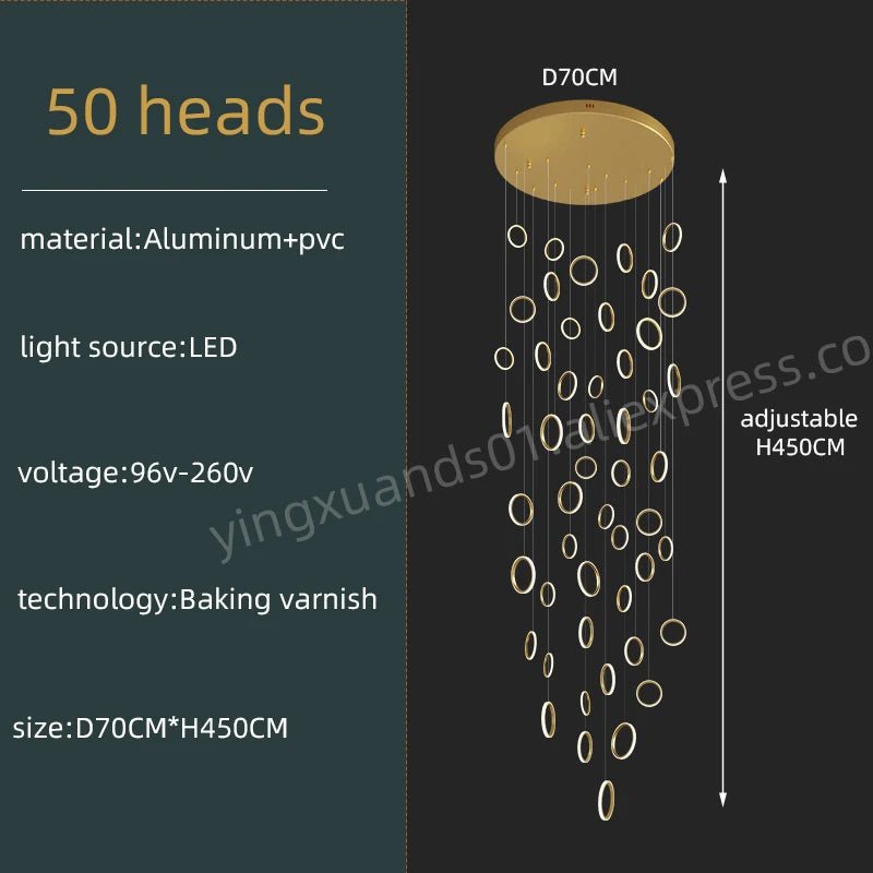 Modern Duplex Staircase Pendant Hanging Lamp - Hans Lumiere