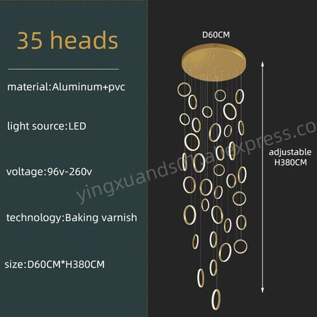 Modern Duplex Staircase Pendant Hanging Lamp - Hans Lumiere