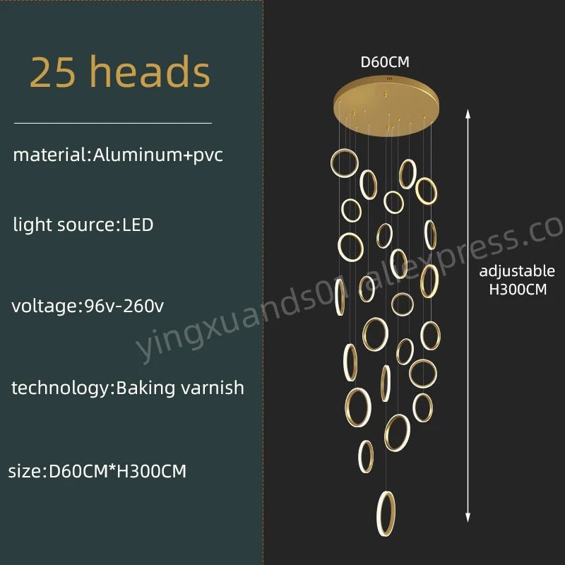 Modern Duplex Staircase Pendant Hanging Lamp - Hans Lumiere