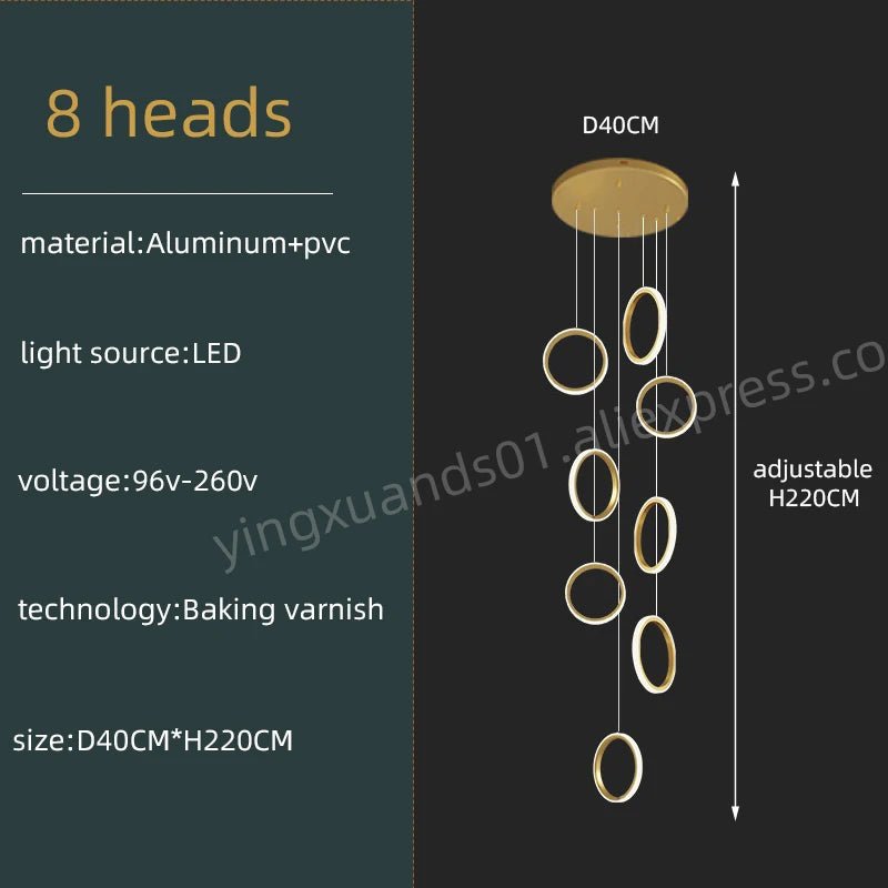 Modern Duplex Staircase Pendant Hanging Lamp - Hans Lumiere