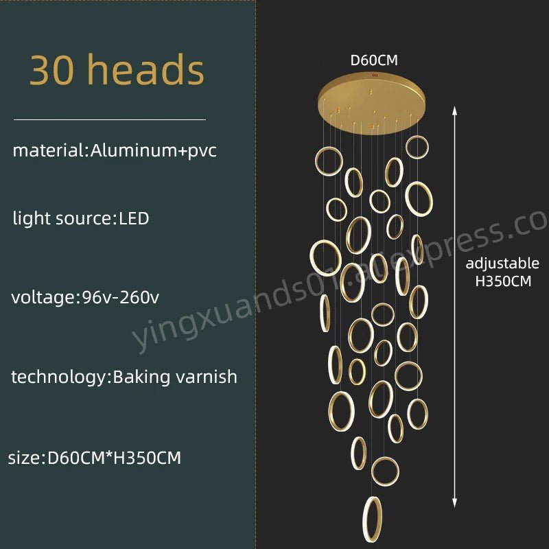 Modern Duplex Staircase Pendant Hanging Lamp - Hans Lumiere