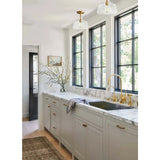 Modern Farmhouse Brass Gold Glass Half Ceiling Light - Hans Lumiere