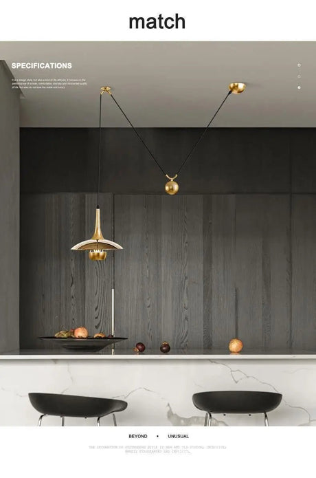 Modern Flying-Saucer Pulley Pendant Light - Hans Lumiere