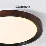 Modern Geometric Wood Grain LED Ceiling Lamp – Korean Style Flush Mount - Hans Lumiere