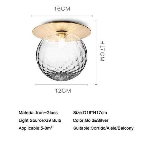 Modern Glass Ball Nordic LED Ceiling Light - Hans Lumiere