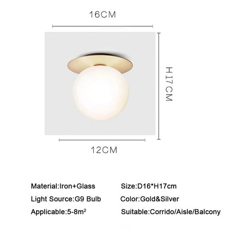 Modern Glass Ball Nordic LED Ceiling Light - Hans Lumiere