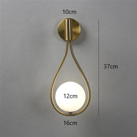 Modern Glass Ball Wall Light Luxury Gold Sconce - Hans Lumiere