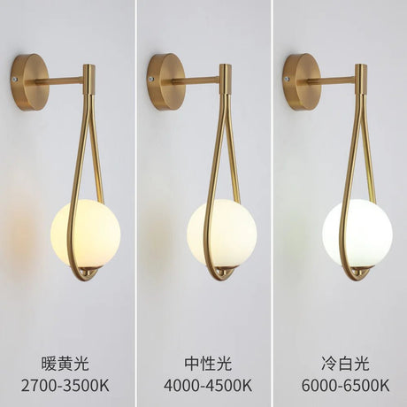 Modern Glass Ball Wall Light Luxury Gold Sconce - Hans Lumiere