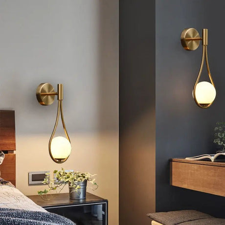 Modern Glass Ball Wall Light Luxury Gold Sconce - Hans Lumiere