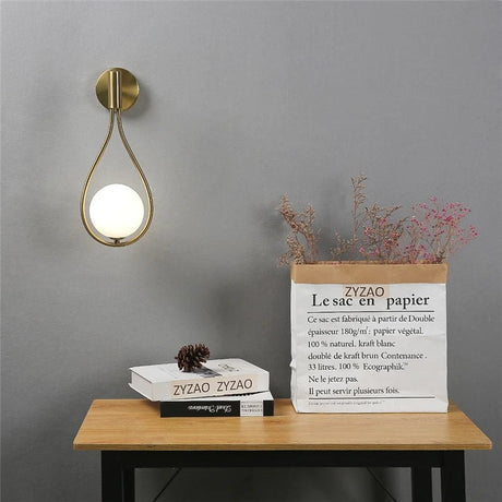 Modern Glass Ball Wall Light Luxury Gold Sconce - Hans Lumiere