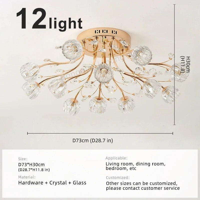 Modern Glass Flush Mount Ceiling Light for Living Room - Hans Lumiere