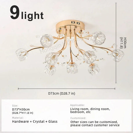 Modern Glass Flush Mount Ceiling Light for Living Room - Hans Lumiere
