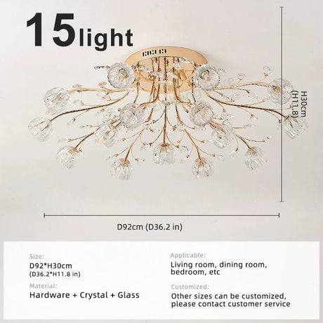Modern Glass Flush Mount Ceiling Light for Living Room - Hans Lumiere